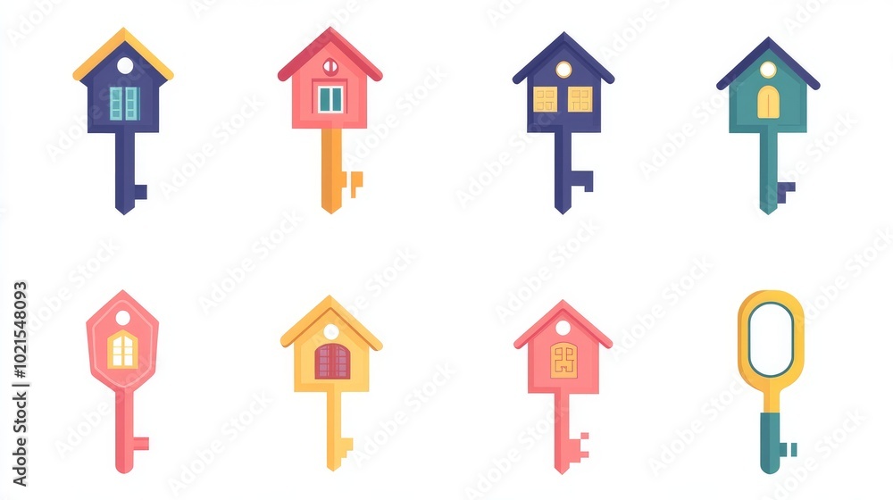 House key icon Symbol for real estate renting or mortgages Pictogram of residential property home key realtor service logo House key icon Symbol for real estate renting or mortgages Pictogram of residential property home key realtor service logo