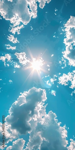 Blue sky and white clouds photo