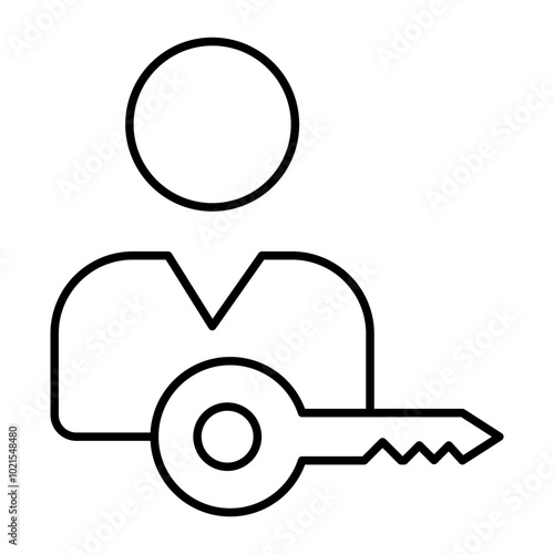 Fotografía Key Person Vector Line Icon Design
