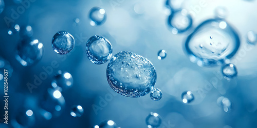 Wallpaper Mural Water Droplets in Atmospheric Blue Light Torontodigital.ca