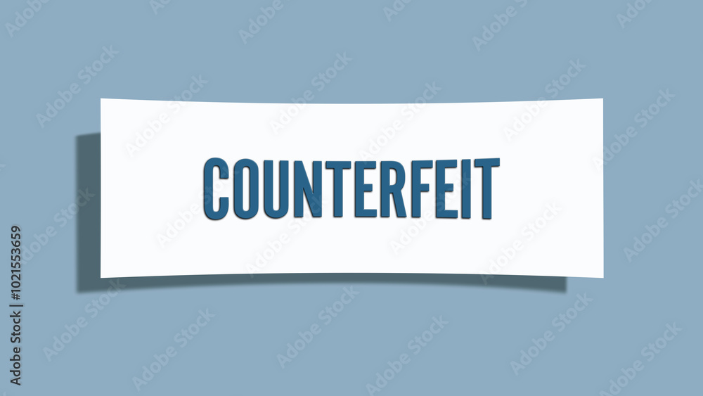 Counterfeit. A card isolated on blue background. Counterfeit. A card isolated on blue background.