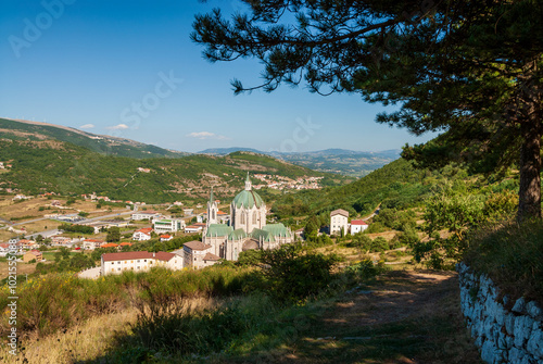 Molise, panoramic view of Castelpetroso sanctuary