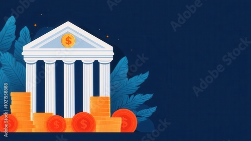 Illustration of a digital cash stream from a fixed income fund, steady returns, financial security