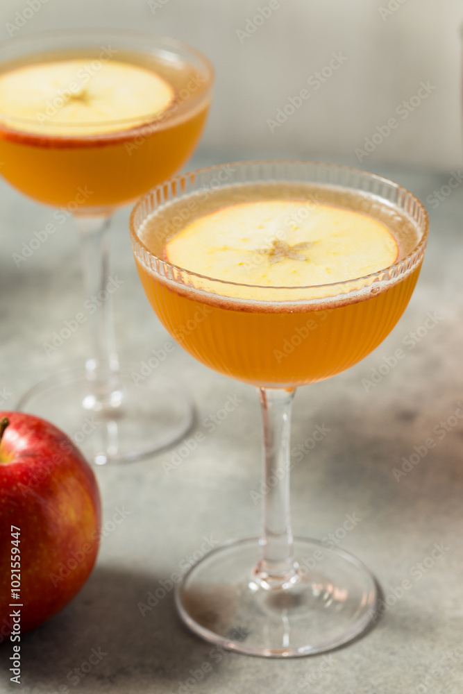 Boozy Cold Autumn Apple Cider Martini Cocktail Boozy Cold Autumn Apple Cider Martini Cocktail