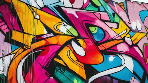 Wallpaper Mural Vibrant graffiti artwork featuring abstract shapes and bright colors. Torontodigital.ca