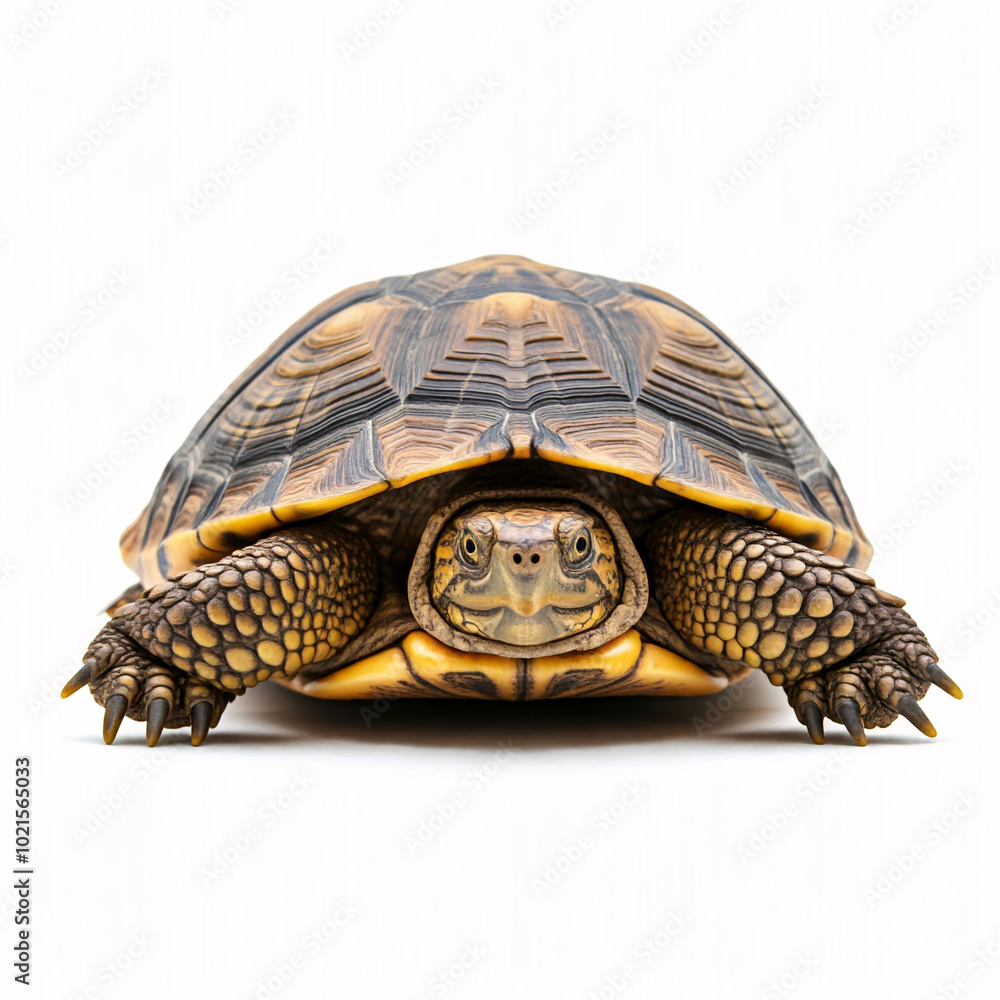yellow bellied turtle close up isolated white background yellow bellied turtle close up isolated white background