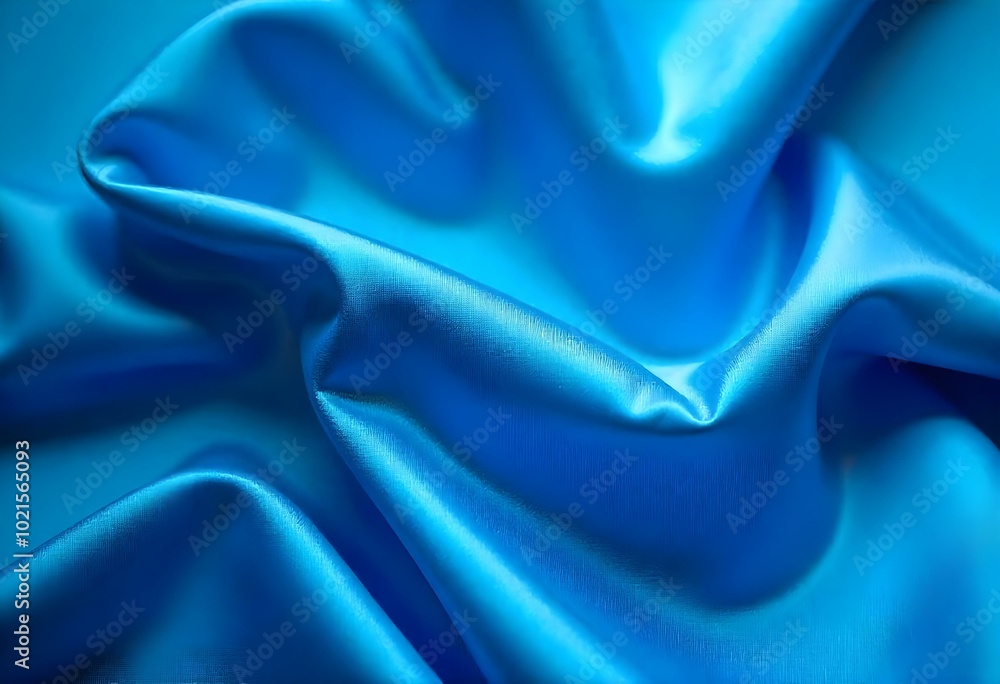 Obraz premium close up of a vibrant silk fabric in bright blue create with ai