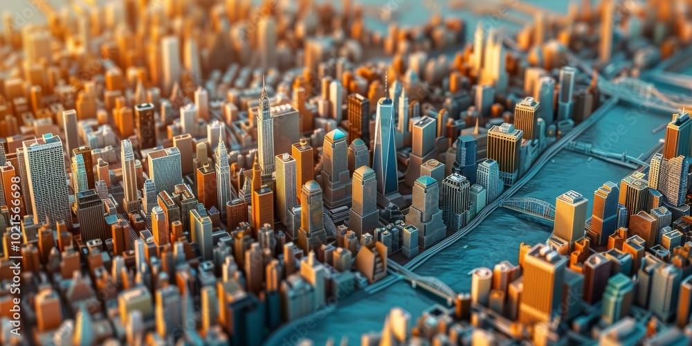 Obraz premium Abstract Illustration of New York City Skyline