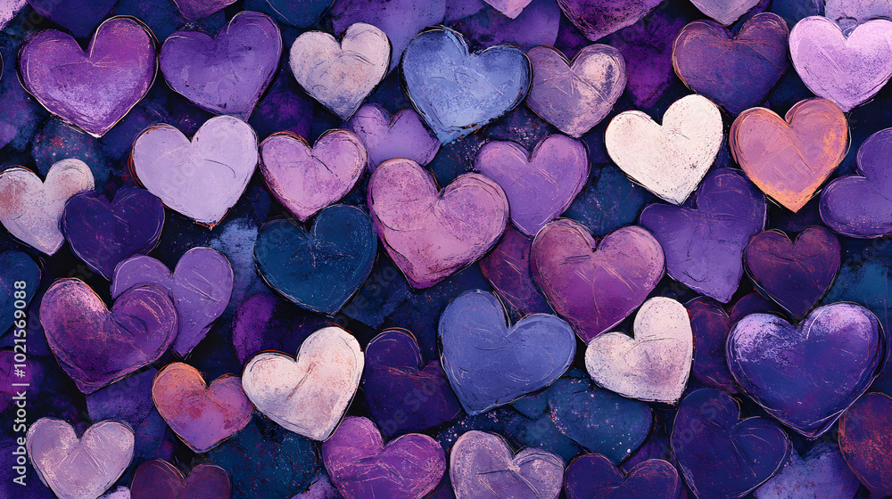 Abstract purple hearts pattern Abstract purple hearts pattern