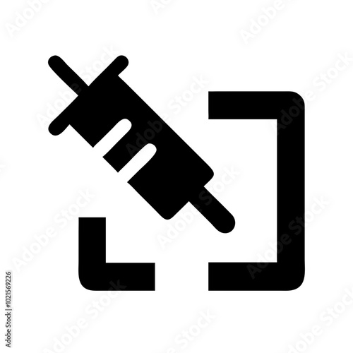 Code Injection icon for security risks in software development with copy space

