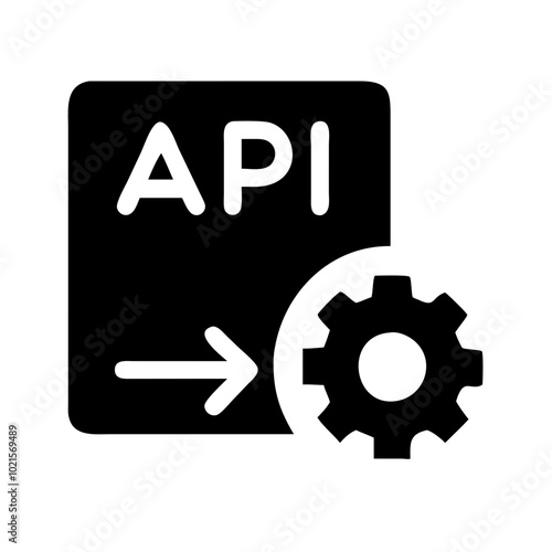 API Endpoint icon for application integration in software development with copy space
