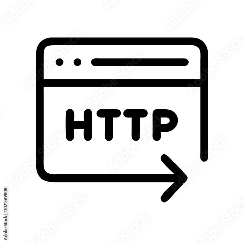 HTTP request icon symbolizing data transfer and communication in web services
