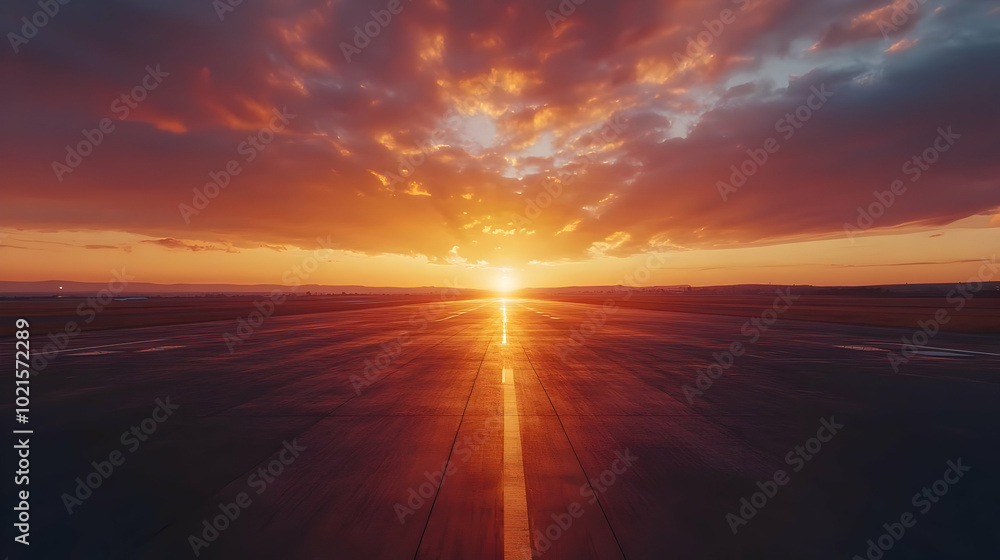 Runway Sunset - Realistic Photo Runway Sunset - Realistic Photo