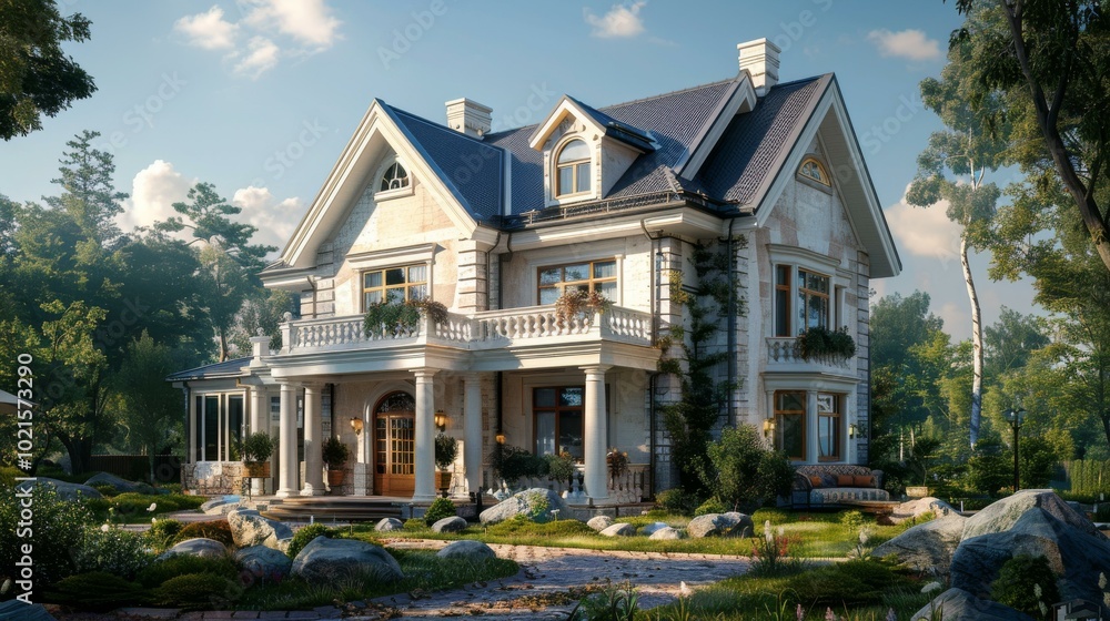 Elegant Mansion in a Lush Garden Setting Elegant Mansion in a Lush Garden Setting