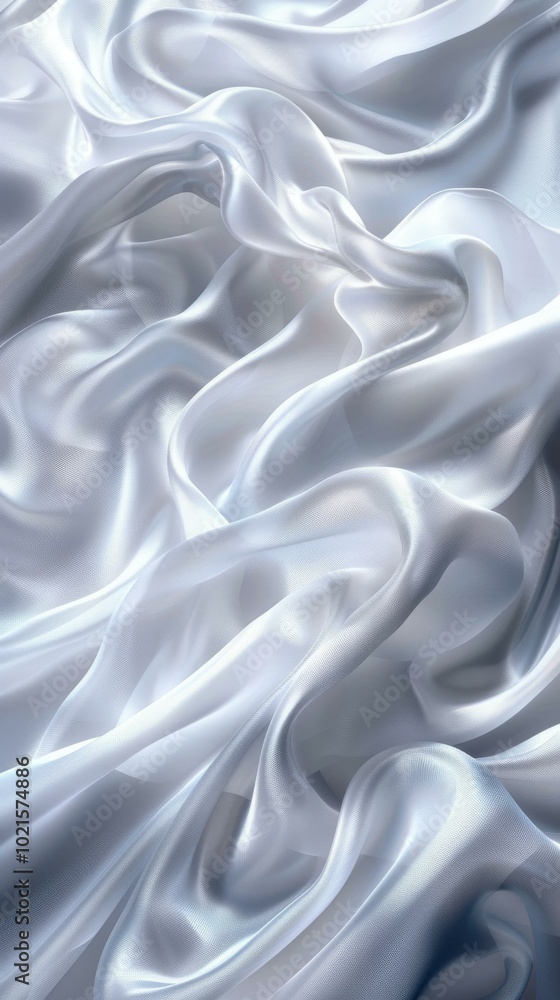 White silk fabric with soft waves White silk fabric with soft waves