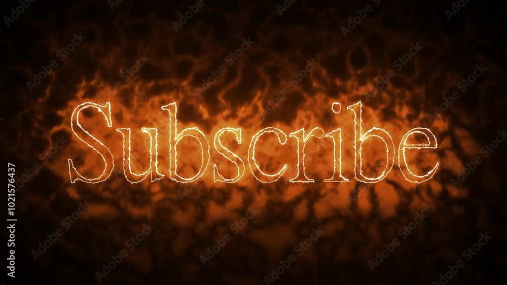 Subscribe Transition Subscribe Text Animated With Fiery Background, Neon Text Animation ...