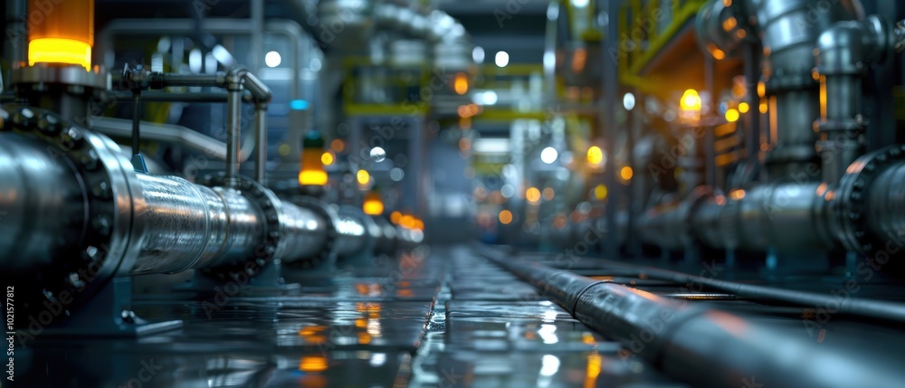 Fototapeta premium High-Tech Oil Refinery with Advanced Water Filtration