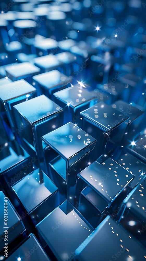 Blue cubes background Blue cubes background
