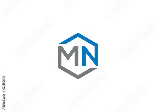 MN logo design vector icon template with white background