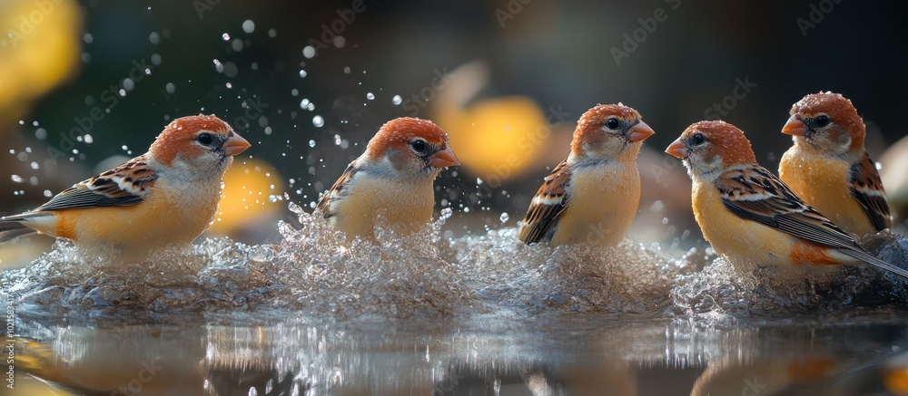 Birds Splashing in Water Birds Splashing in Water