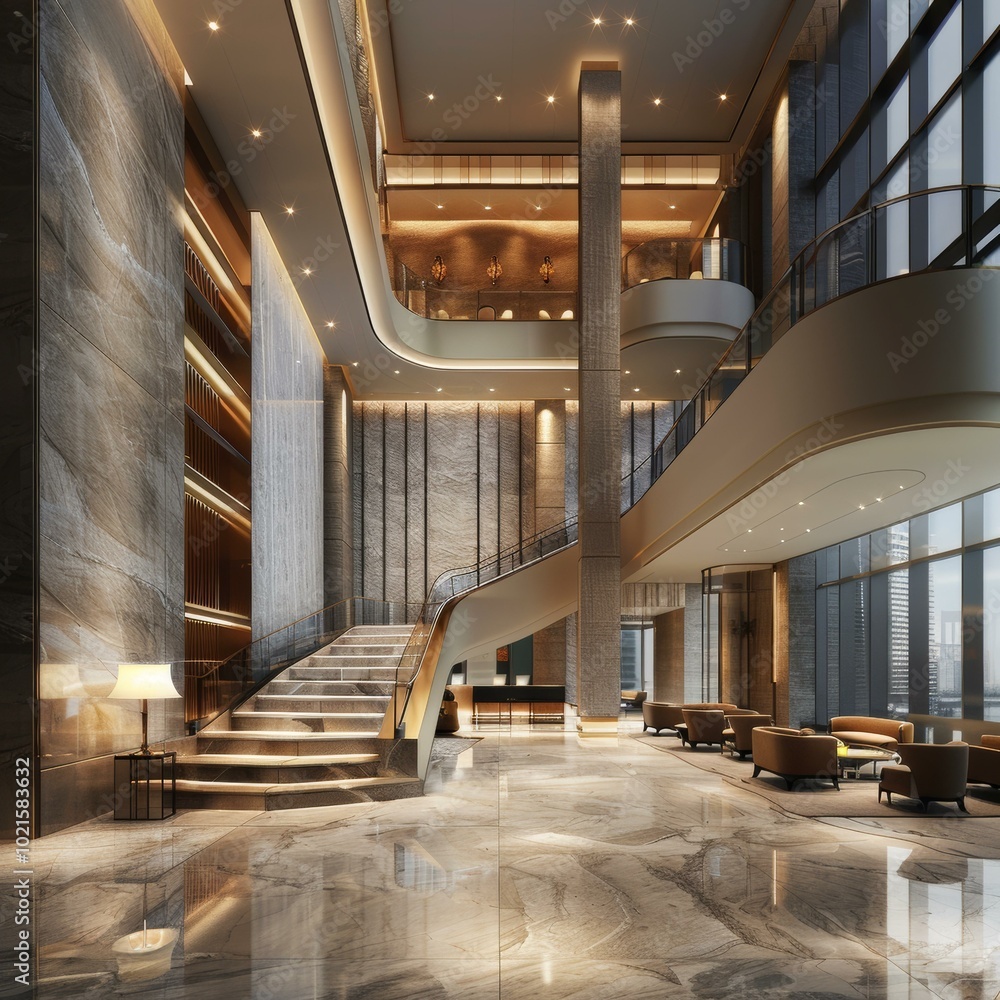 Obraz premium Modern Hotel Lobby Interior Design