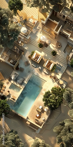 Luxury Outdoor Estate Aerial View Design photo