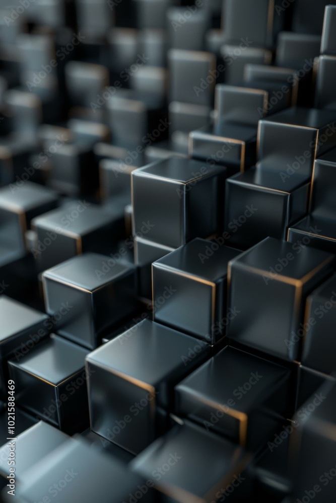 Fototapeta premium Black cubes background