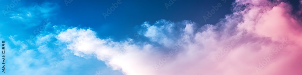 Obraz premium A smooth, pastel gradient from blue to pink with space for text
