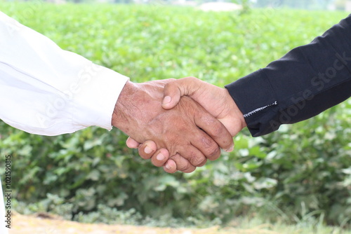 handshake between two people, people shaking hands in the park