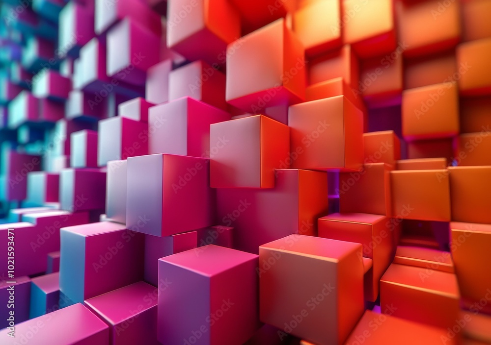 Abstract Colorful 3D Cube Pattern Abstract Colorful 3D Cube Pattern