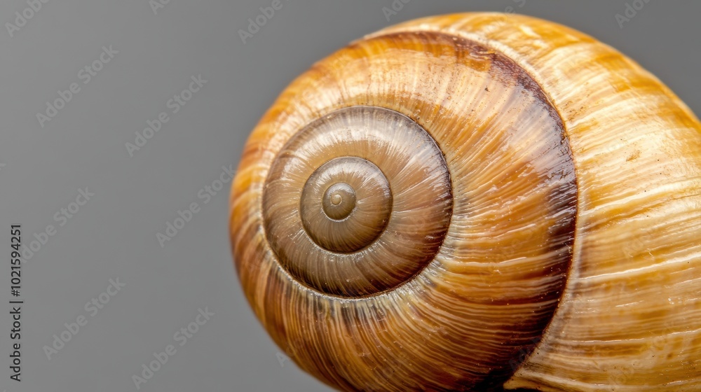 Close-Up of a Snail Shell with Intricate Patterns, AI Close-Up of a Snail Shell with Intricate Patterns, AI