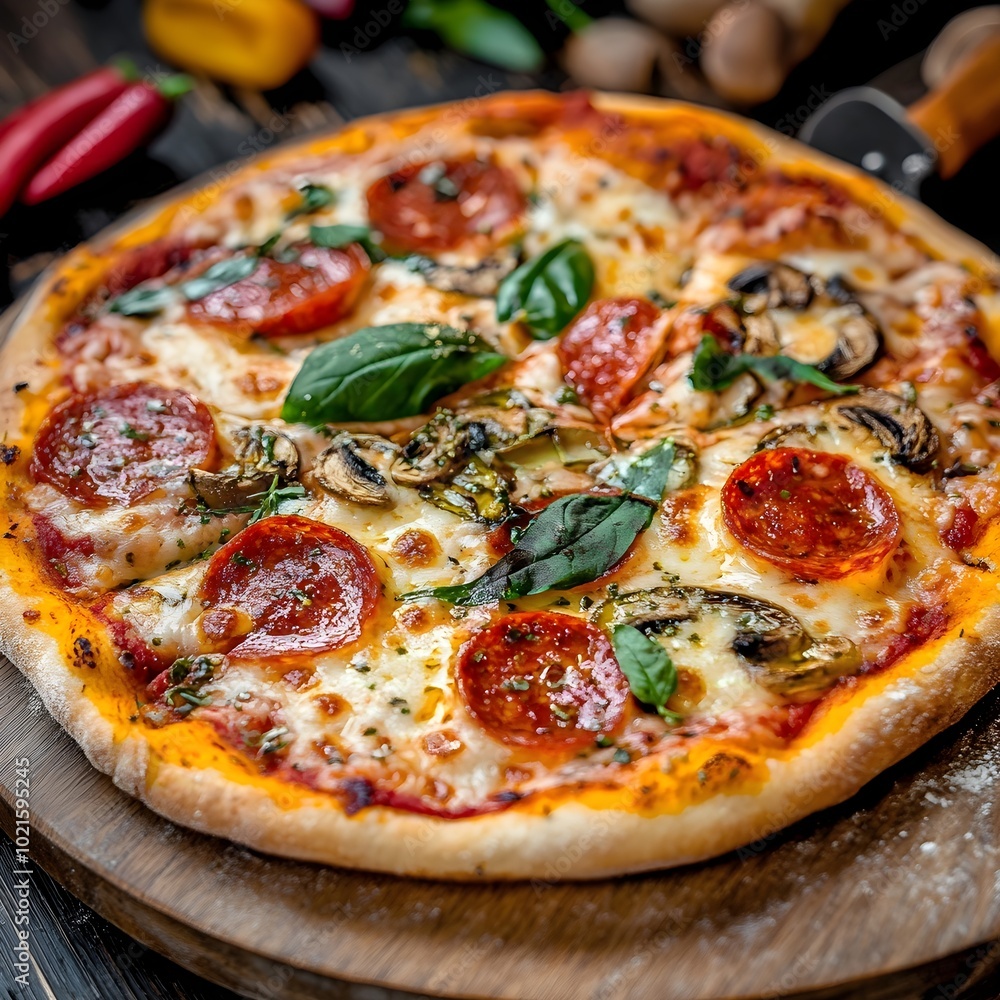 pizza with salami and olives pizza with salami and olives