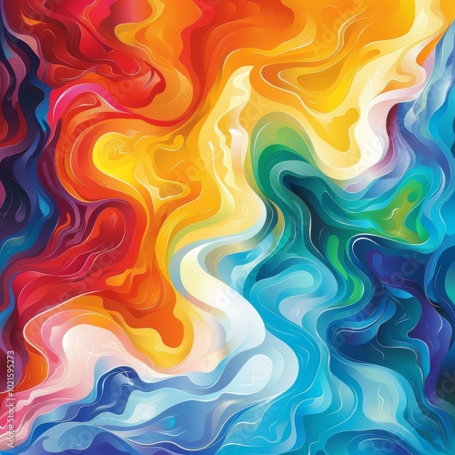 Abstract Colorful Liquid Flow Design