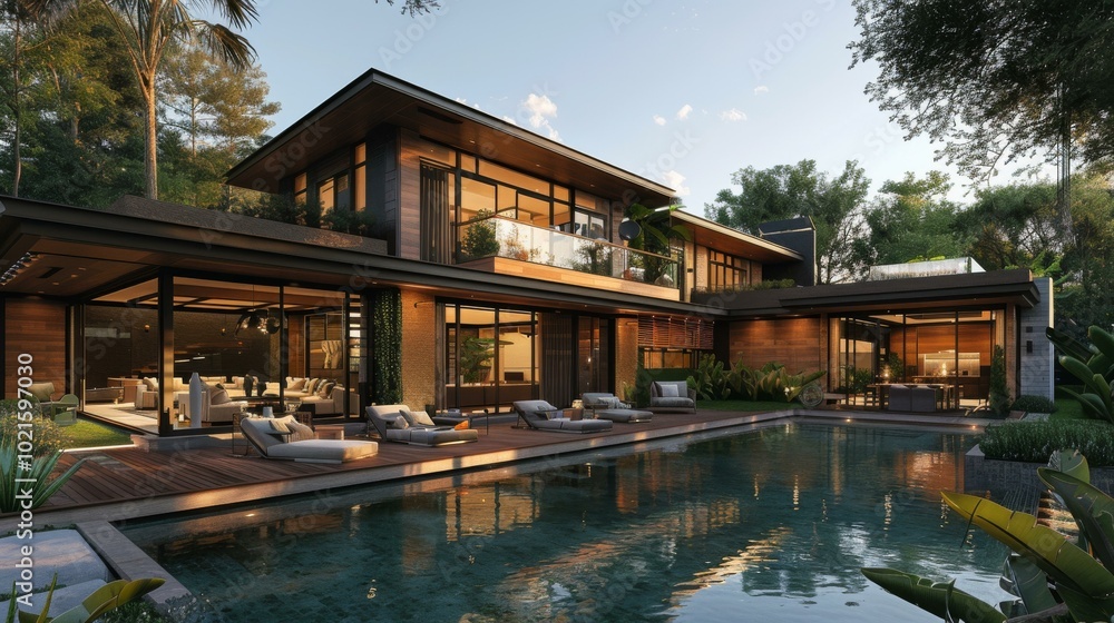Modern Tropical Villa with Pool and Deck Modern Tropical Villa with Pool and Deck