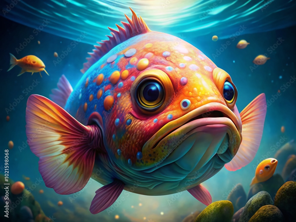 Unique Blob Fish Swimming in the Deep Ocean, a Fascinating Marine Creature of the Abyssal Zone and Oceanic Unique Blob Fish Swimming in the Deep Ocean, a Fascinating Marine Creature of the Abyssal Zone and Oceanic
