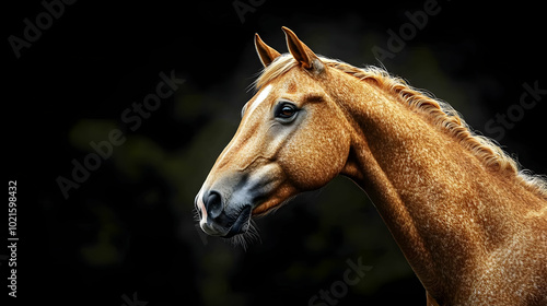 Golden Horse Portrait Illustration