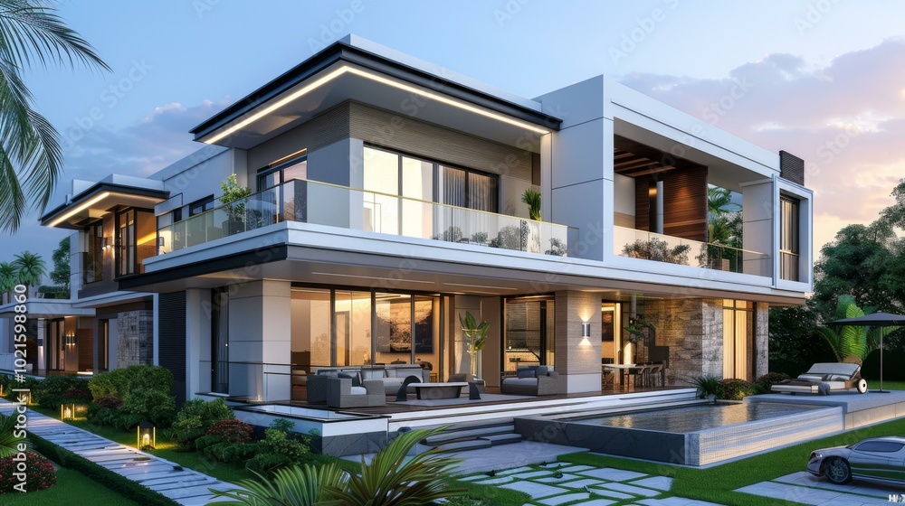 Fototapeta premium Modern Luxury Villa Exterior Design