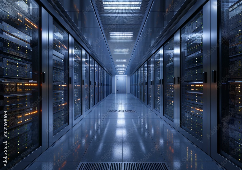 Modern Data Center Server Room Interior Modern Data Center Server Room Interior