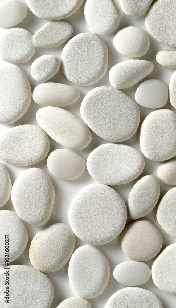 Seamless Pattern Of Smooth White Pebbles, Creating A Clean And Serene Minimalist Background Seamless Pattern Of Smooth White Pebbles, Creating A Clean And Serene Minimalist Background