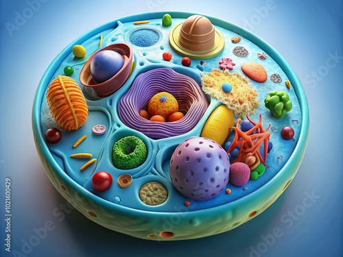 Unlabeled Diagram of an Animal Cell for Educational Purposes and Biological Studies in Science