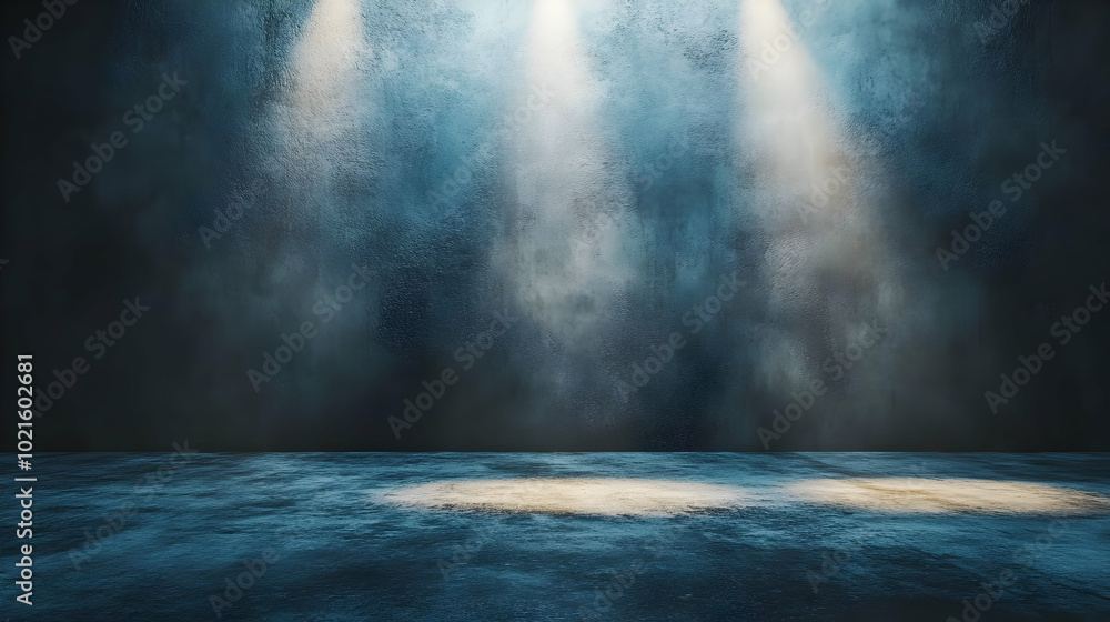 Dark Blue Abstract Background with Three Light Beams Dark Blue Abstract Background with Three Light Beams