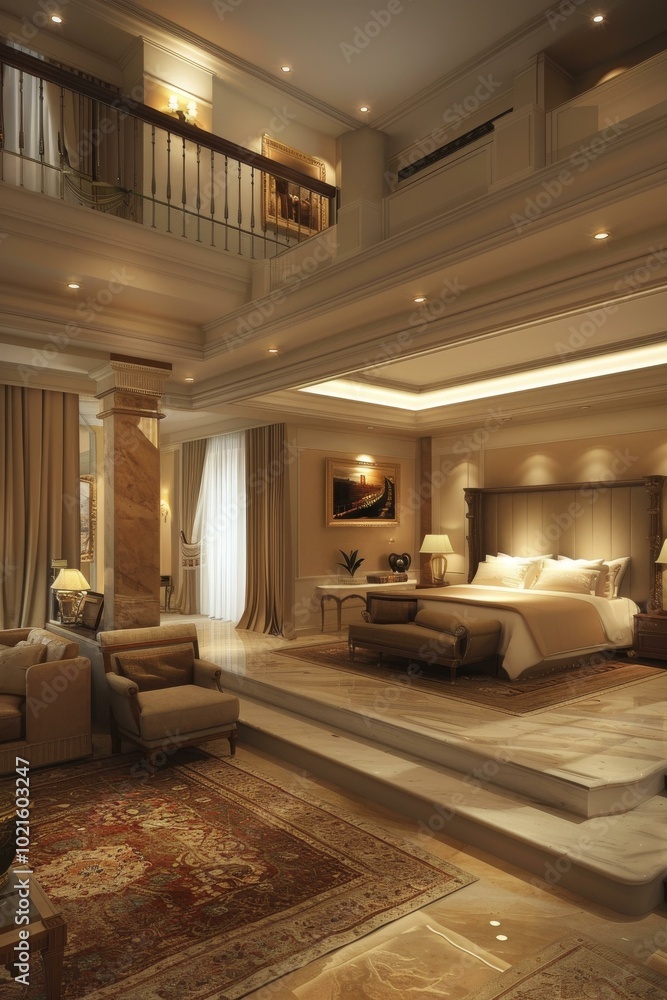 Luxury Interior Design of a Multi-Level Bedroom Luxury Interior Design of a Multi-Level Bedroom