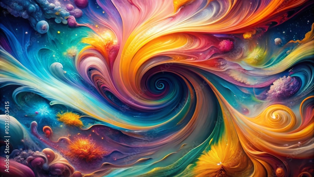 Obraz premium Vibrant abstract background featuring swirling colors and dynamic shapes for creative design projects