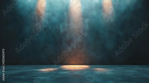 Wallpaper Mural Abstract Background with Teal Wall and Spotlights Torontodigital.ca