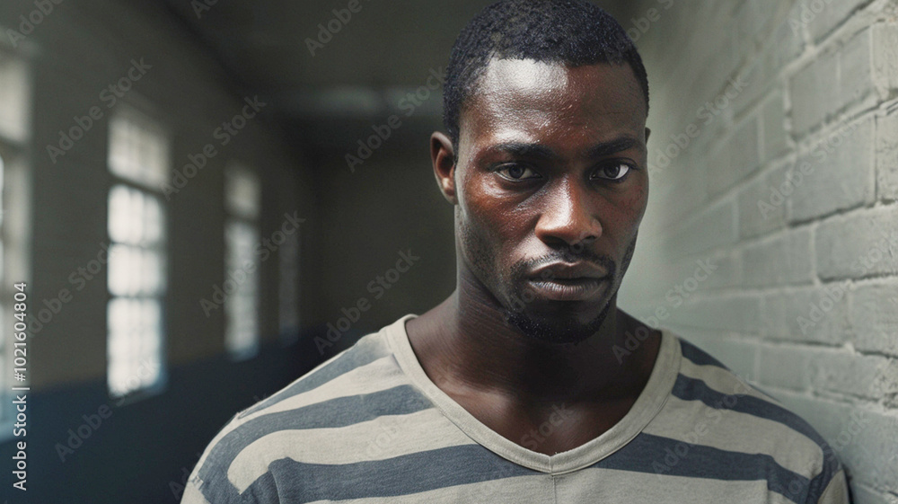 A black person is convicted and serving his time in jail. A black person is convicted and serving his time in jail.