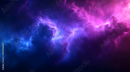 Abstract Purple and Blue Nebula Background