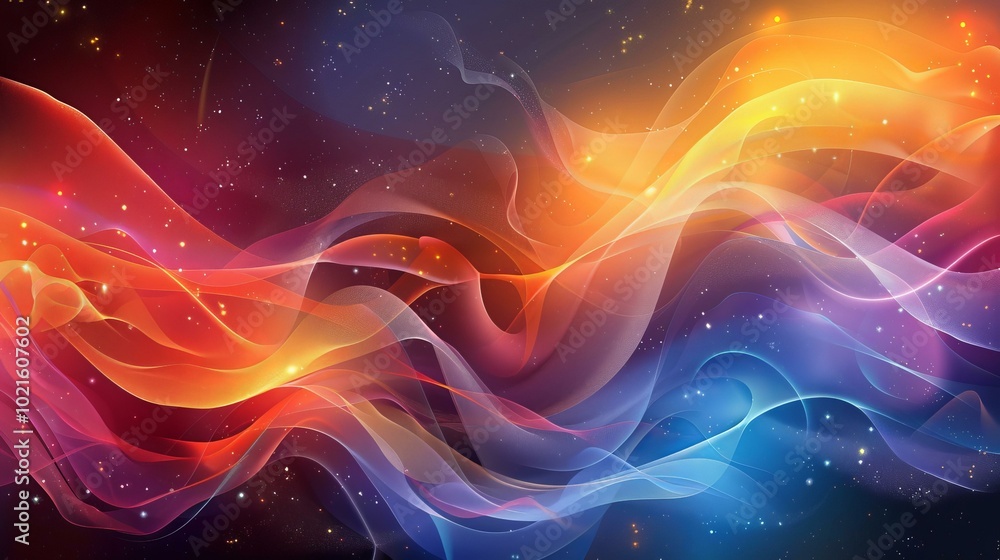 Abstract Colorful Flowing Lines in the Cosmos Abstract Colorful Flowing Lines in the Cosmos