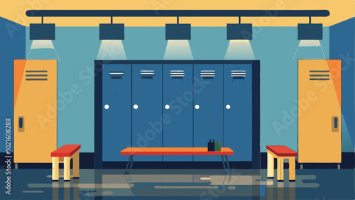 The locker rooms complete with showers lockers and benches for members to store their belongings.