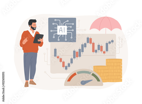 AI-Powered Risk Management Strategies abstract concept vector illustration.