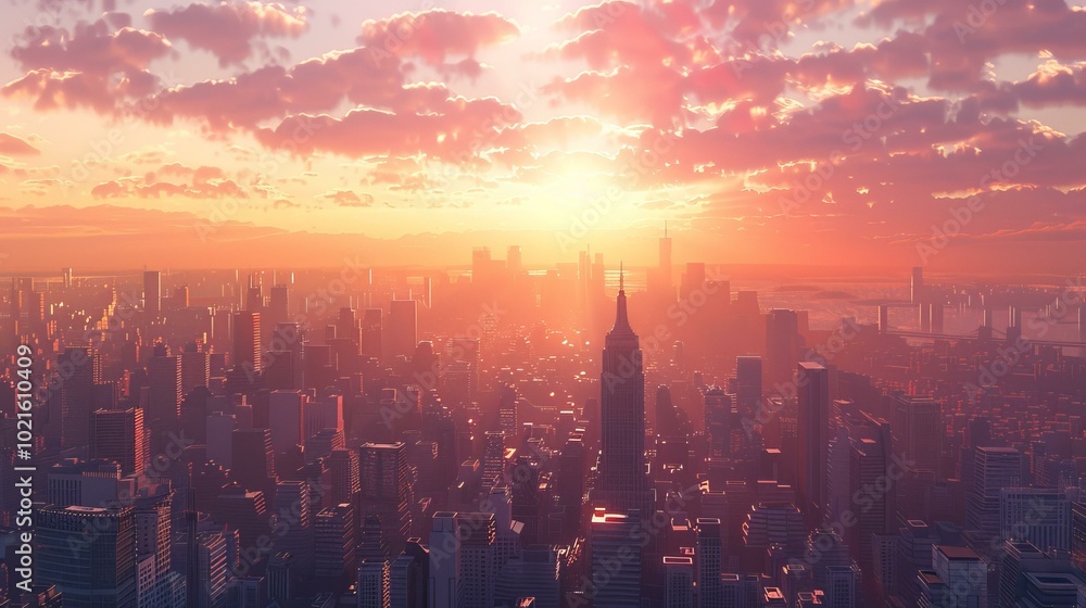 Sunrise over the Majestic Cityscape Sunrise over the Majestic Cityscape